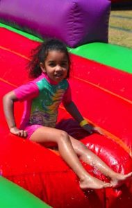 60th birthday celebration girl sliding